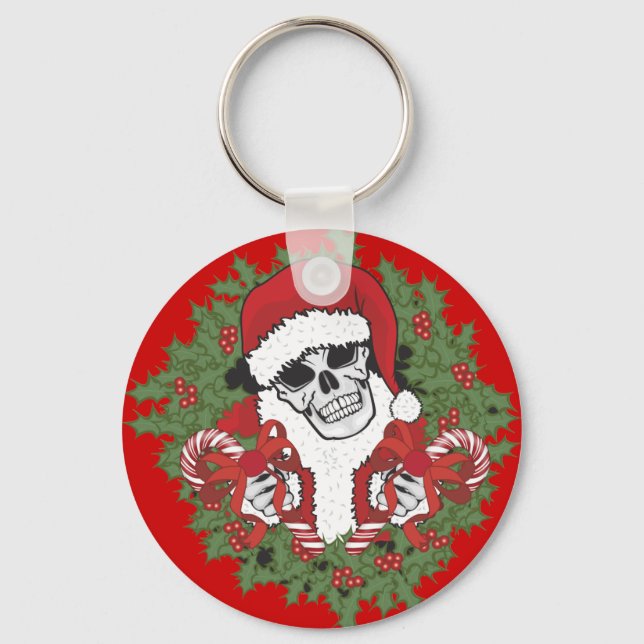 Santa Skull med andedräkt Nyckelring (Framsida)