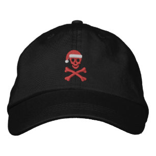Santa Skull och Crossbone Broderad Keps