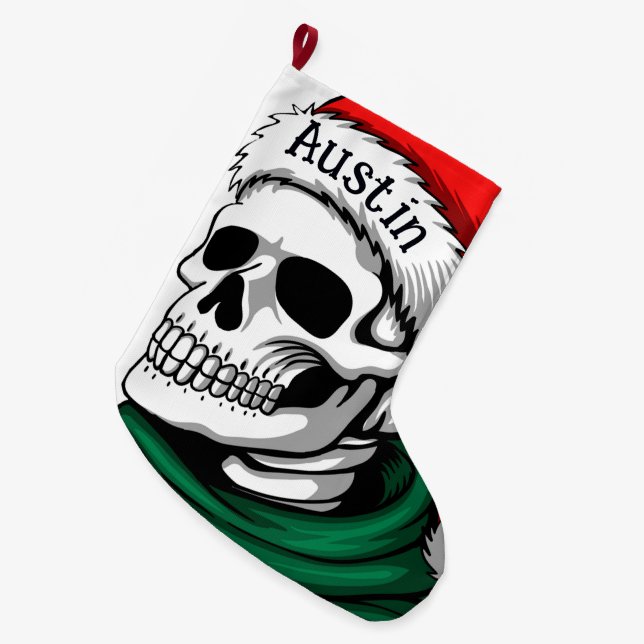 Santa Skull Stor Julstrumpa (Framsidan (Hängande))
