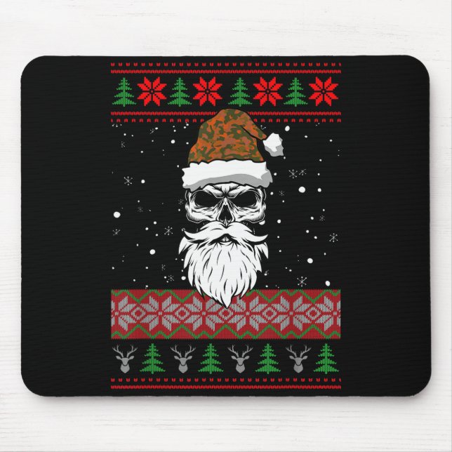 Santa Skull Ugly Christmas Sweater Camo Aesthetic  Musmatta (Framsidan)