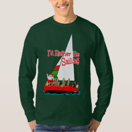 Santa skulle seglar ganska på jul t shirt