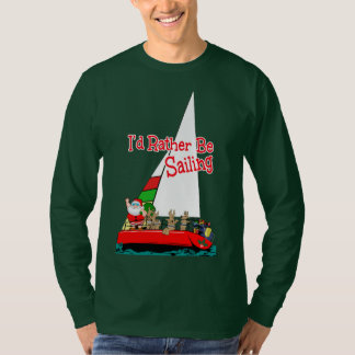 Santa skulle seglar ganska på jul t shirt