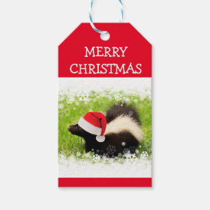 Santa Skunk-juljul-Helgdag Presentetikett