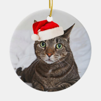 Santa slaf julgransprydnad keramik