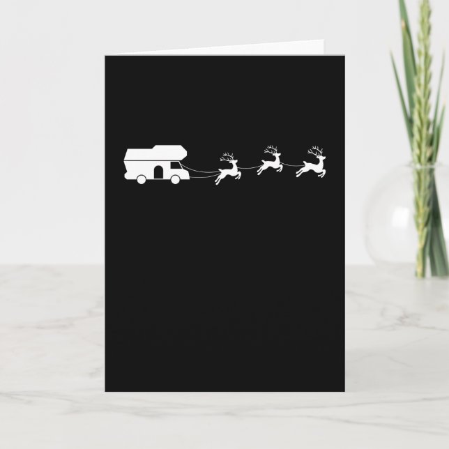Santa släpmotorhem julpresent kort (Framsida)