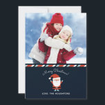 Santa Slaus jul Photo Julkort<br><div class="desc">En modern och söt illustration av tomten dekorerar detta kort med ord God jul. Använda ditt favoritfoto för att göra ett unikt och trendig God jul memento. Designad av Blackberry Boulevard.</div>