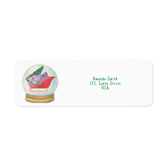 Santa sled returadress etikett (Framsidan)