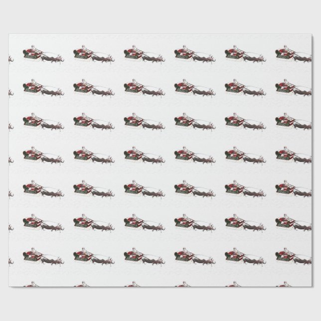 Santa Sled utslaktad av Hippopotamus Presentpapper (Platt)