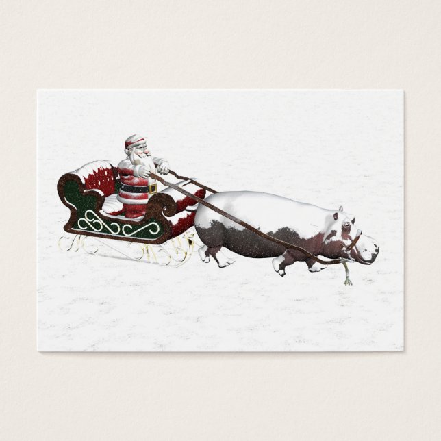 Santa Sled utslaktad av Hippopotamus Visitkort (Framsidan)