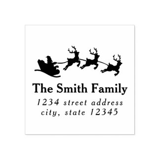 Santa Sleigh Christmas Return Address Stämpel