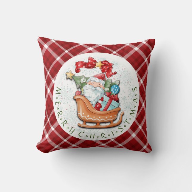 Santa Sleigh Dekorativ kudde (Framsida)