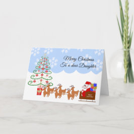 Santa Sleigh Doaughjul Helgkort