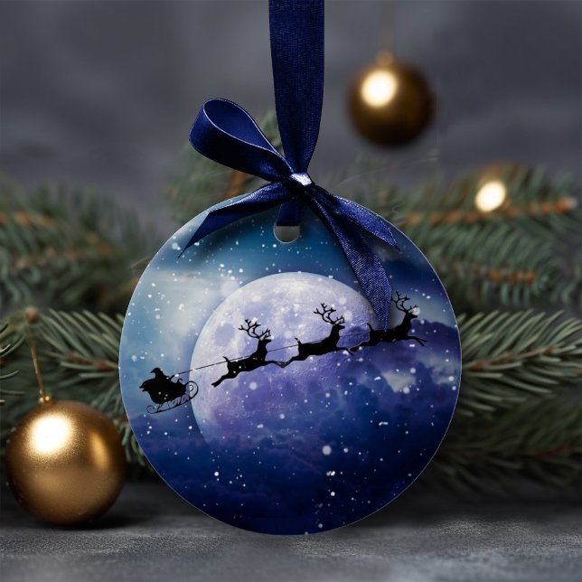 Santa Sleigh | Fantasy Galaxy God Jul Natten Himla Julgransprydnad Keramik (Skapare uppladdad)