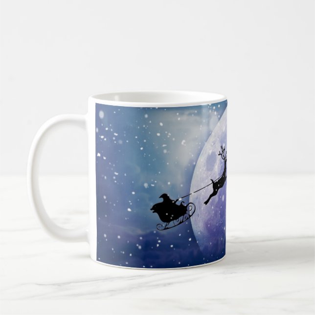 Santa Sleigh | Fantasy Galaxy God Jul Natten Himla Kaffemugg (Vänster)