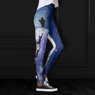 Santa Sleigh   Fantasy Galaxy God Jul Natten Himla Leggings