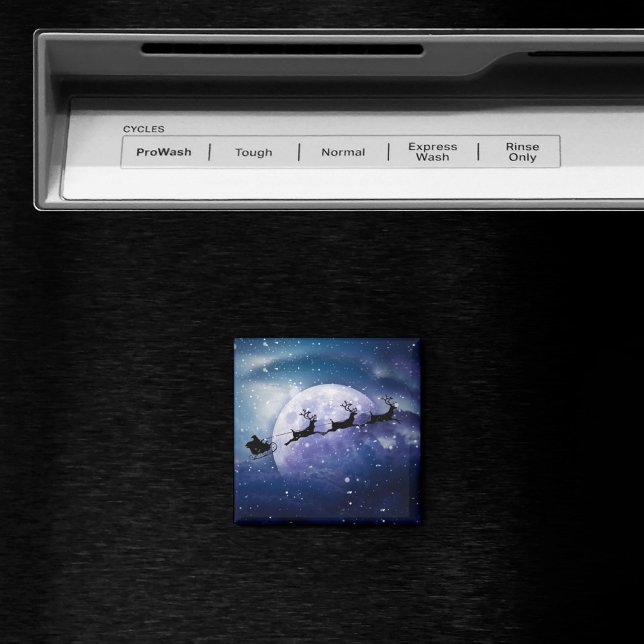 Santa Sleigh | Fantasy Galaxy God Jul Natten Himla Magnet (Skapare uppladdad)