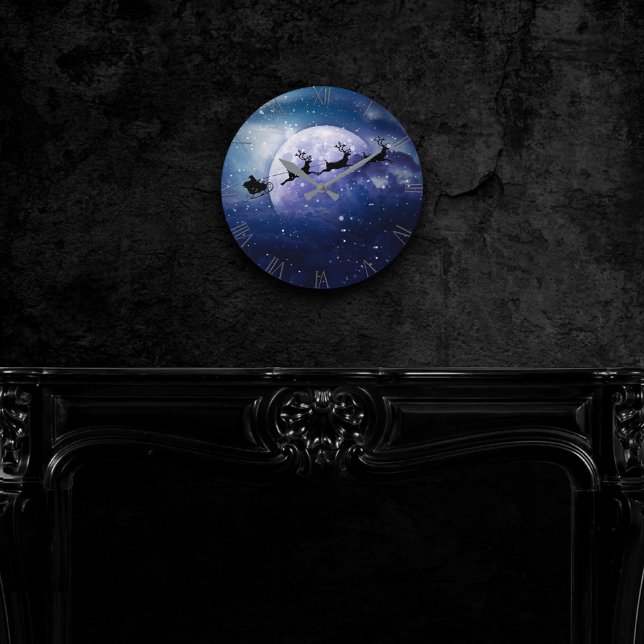 Santa Sleigh | Fantasy Galaxy God Jul Natten Himla Rund Klocka (Skapare uppladdad)