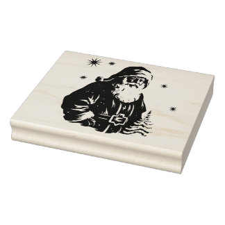 Santa Sleigh God jul Frimärke Stämpel