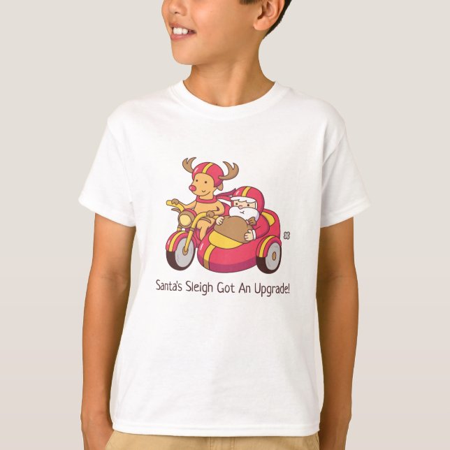 Santa Sleigh Har An Upgrade Funny jul T Shirt (Framsida)
