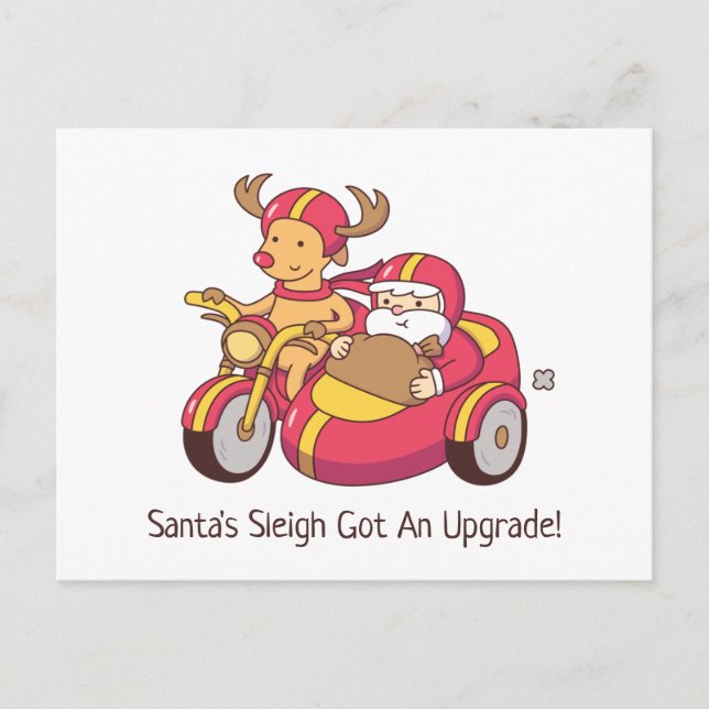 Santa Sleigh Har An Upgrade Funny jul Vykort (Framsida)