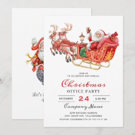 Santa Sleigh Helgdag Corporate jul Party Inbjudningar