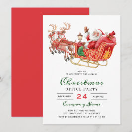 Santa Sleigh Helgdag Corporate jul Party Inbjudningar