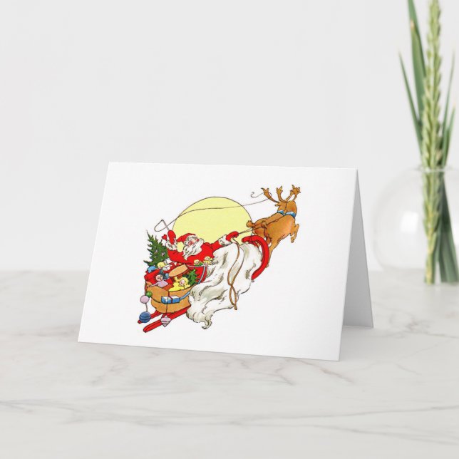 Santa Sleigh Helgkort (Framsida)