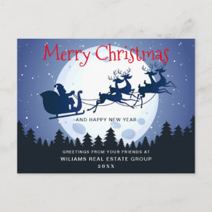 Santa Sleigh jul Helgdag Corporate Hälsning Vykort