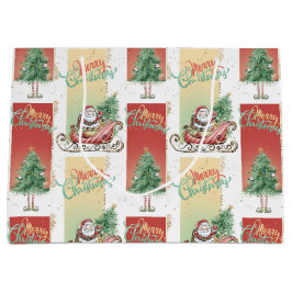 Santa Sleigh Julgran Gift Bag