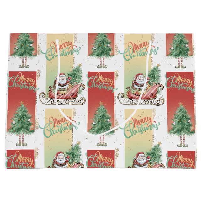 Santa Sleigh Julgran Gift Bag (Framsidan)