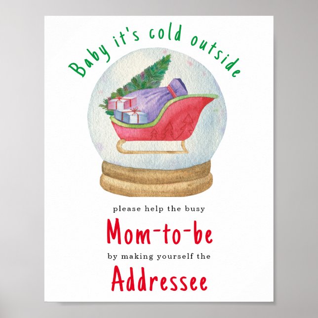 Santa sleigh - Mamma ska adresseras Poster (Framsidan)