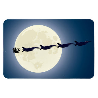 Santa, Sleigh och F-16 Jet Militär jul Magnet