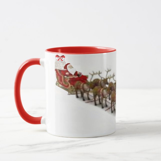 Santa, Sleigh och Reindeer Mugg (Vänster)