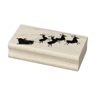 Santa Sleigh och Reindeer Stämpel