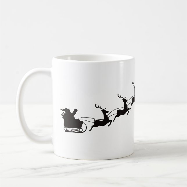 Santa Sleigh och renar Kaffemugg (Vänster)