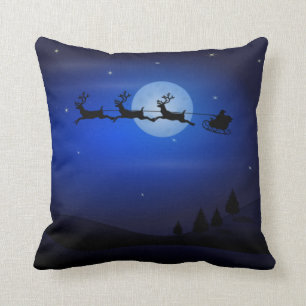 Santa Sleigh och renflyg Kudde