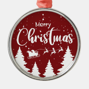 Santa Sleigh Ornament - juldekretet Metall