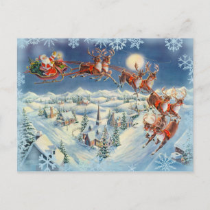 SANTA, SLEIGH & REINDEER AV SHARON SHARPE HELG VYKORT