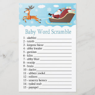 Santa Sleigh Reindeer Baby ord-lerspel