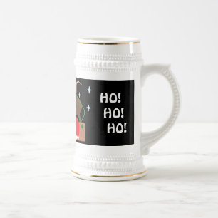 SANTA SLEIGH & REINDEER CHRISTMAS STEIN MUGG