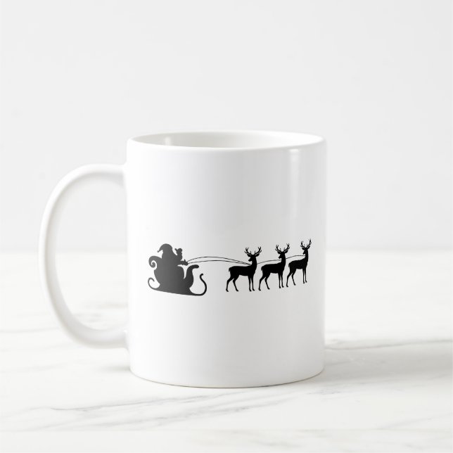 Santa sleigh reindeer kaffemugg (Vänster)