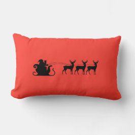 Santa sleigh reindeer lumbarkudde