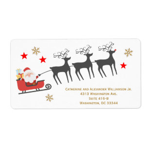 Santa Sleigh Reindeer Rudolph jul jul Snö Large Fraktsedel