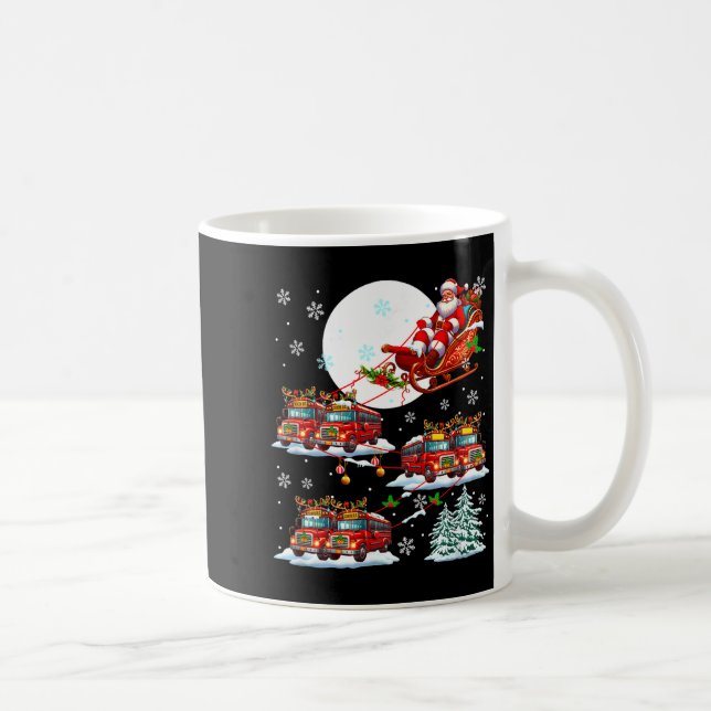 Santa Sleigh Reindeer School Buses Matching Driver Kaffemugg (Höger)