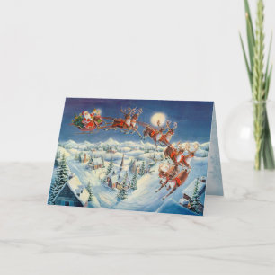 SANTA, SLEIGH & REN av SHARON SHARPE Helgkort