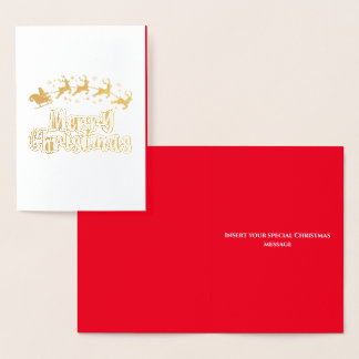Santa sleigh renar god jul DIY-meddelande Folierat Kort