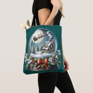 Santa Sleigh Ride i Snö Globe Wonderland Tygkasse