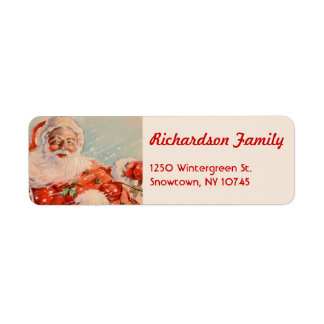 Santa Sleigh Ride Returetiketters Returadress Etikett