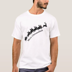 Santa & Sleigh Silhouette Chrismukah T-Shirt