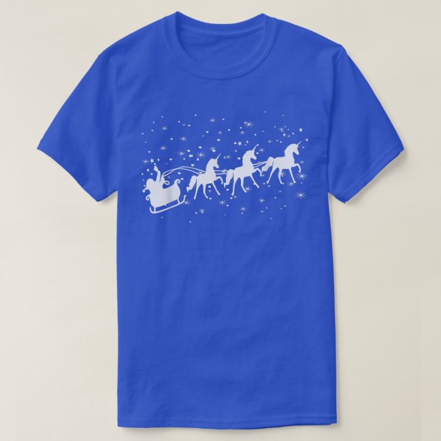 Santa Sleigh Unicorn Christmas Pajama Xmas Family  T Shirt (Design framsida)